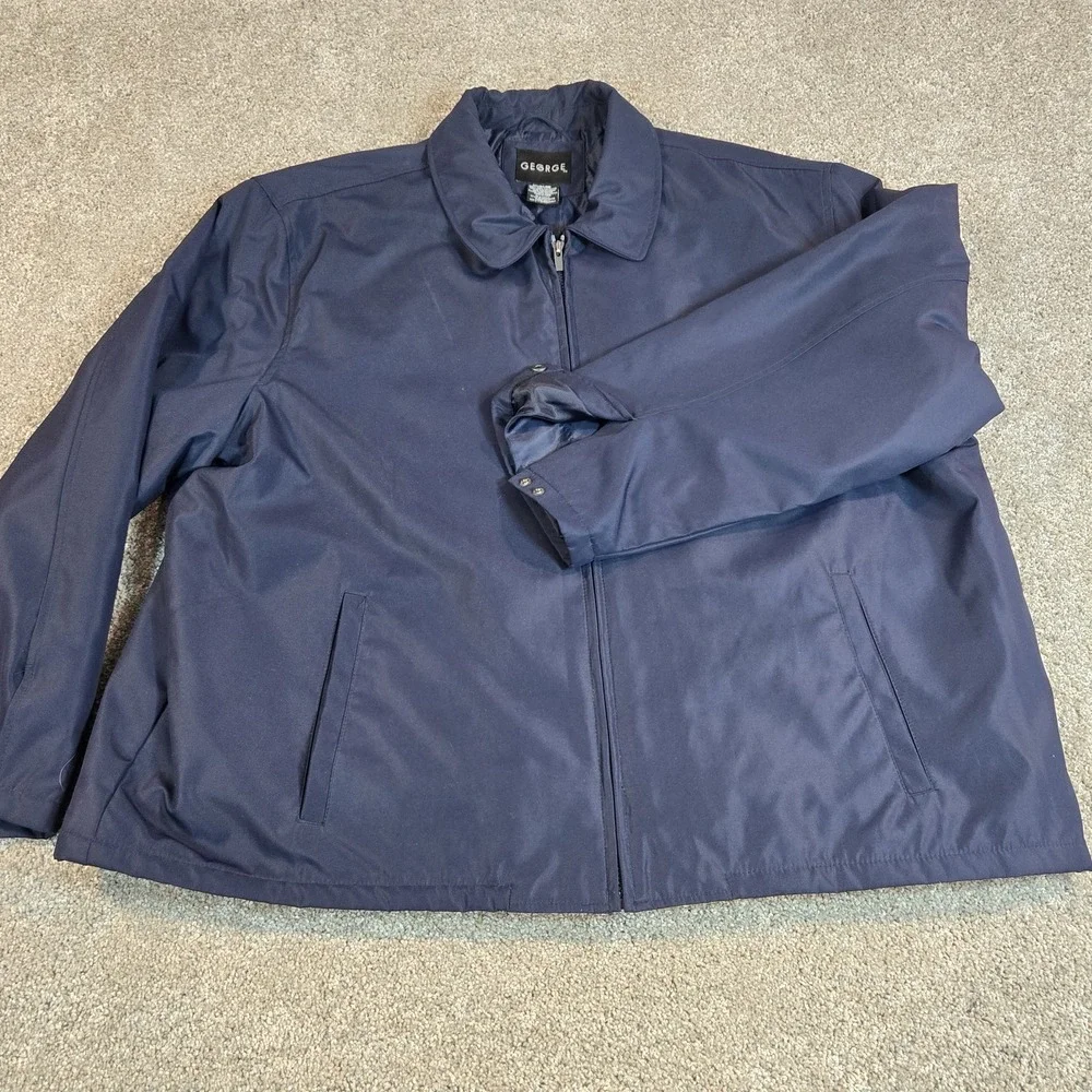 George Lightweight Navy‎ blue Quilted Lined Jacket Coat Size Mens 3XL 54-56 Work